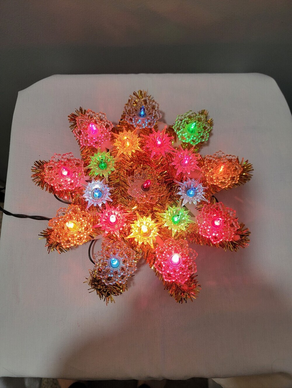 Vintage Multicolor Starburst Christmas Tree Topper